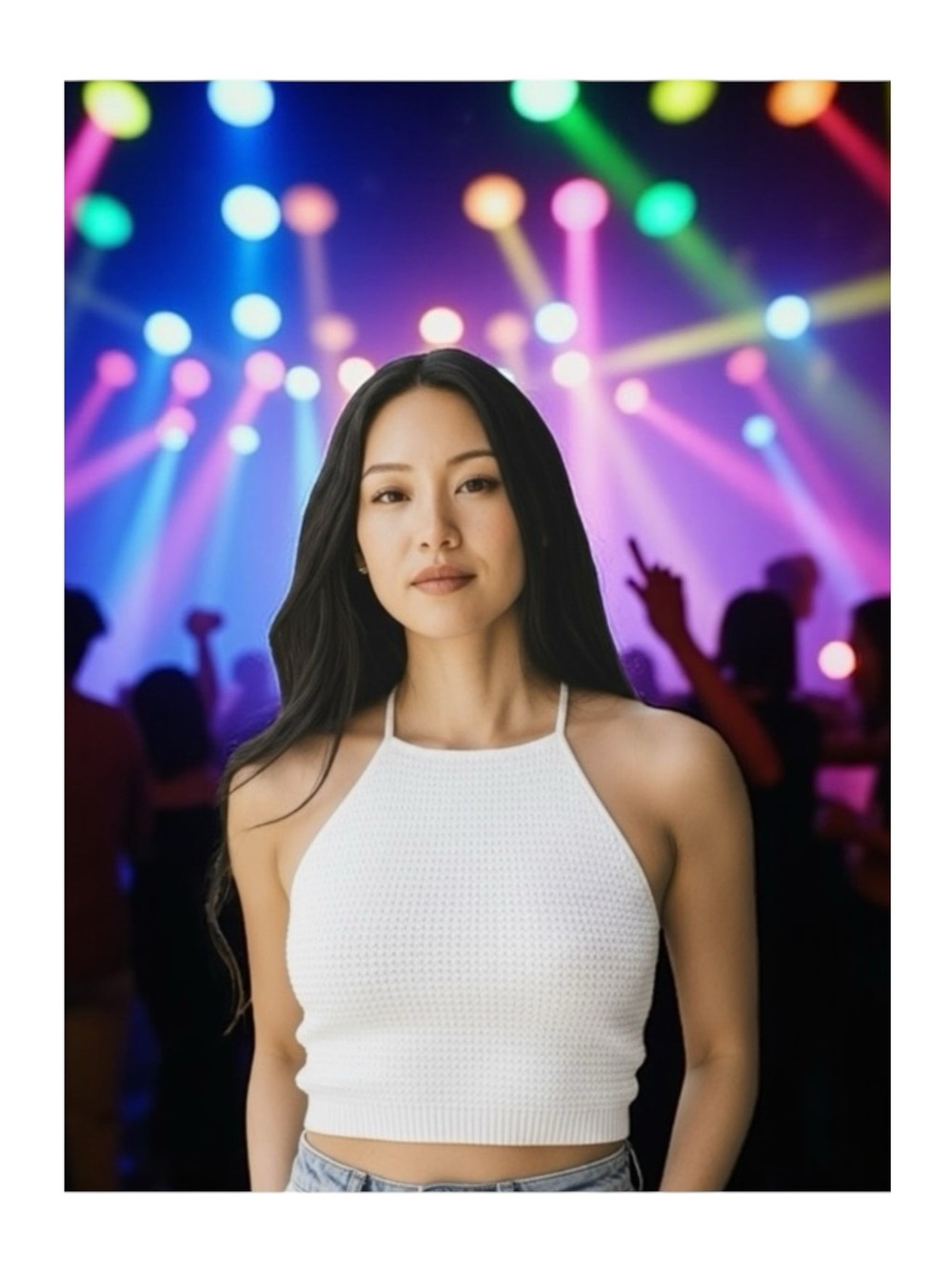 new LF One Way ✌︎︎ Festival Crochet Halter Spaghetti Strap Crop Top ✌︎︎ White - Picture 13 of 16